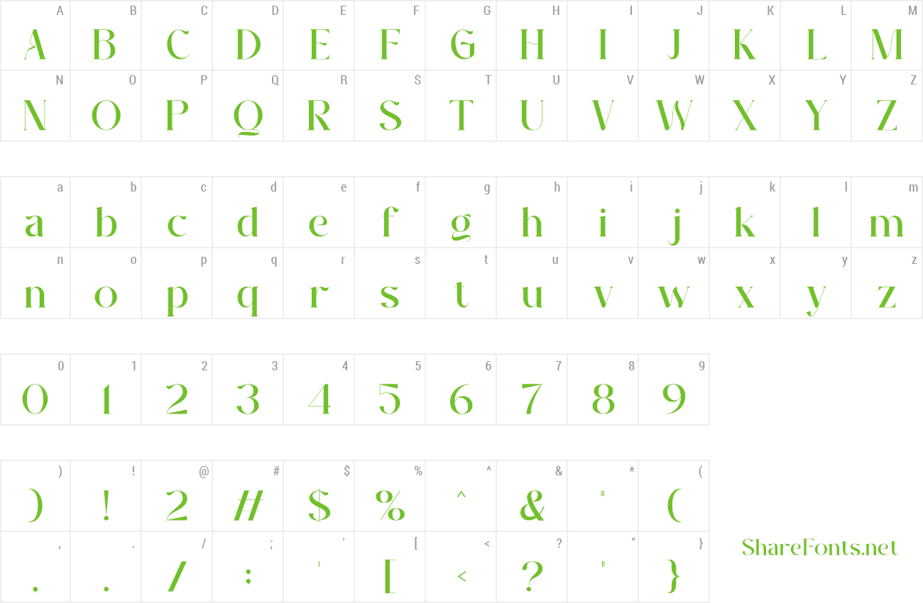 Font The Glamoure preview